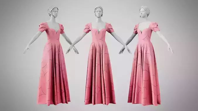 Dress 07 Ultra Red With Design