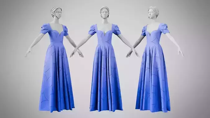 Dress 07 Very Light Blue With Design