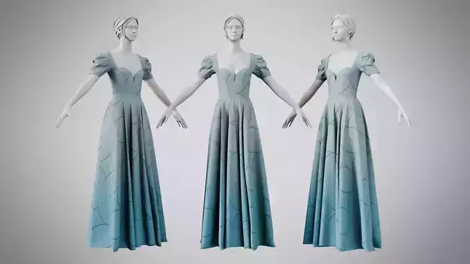 Dress 07 Weldon Blue With Design