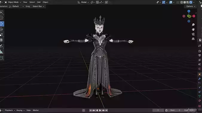 Queen of Crows Woman 3D fantasy high quality model character