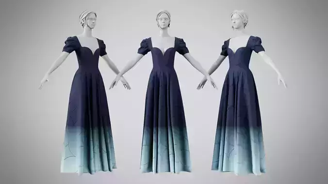 Dress 07 Yankees Blue With Design