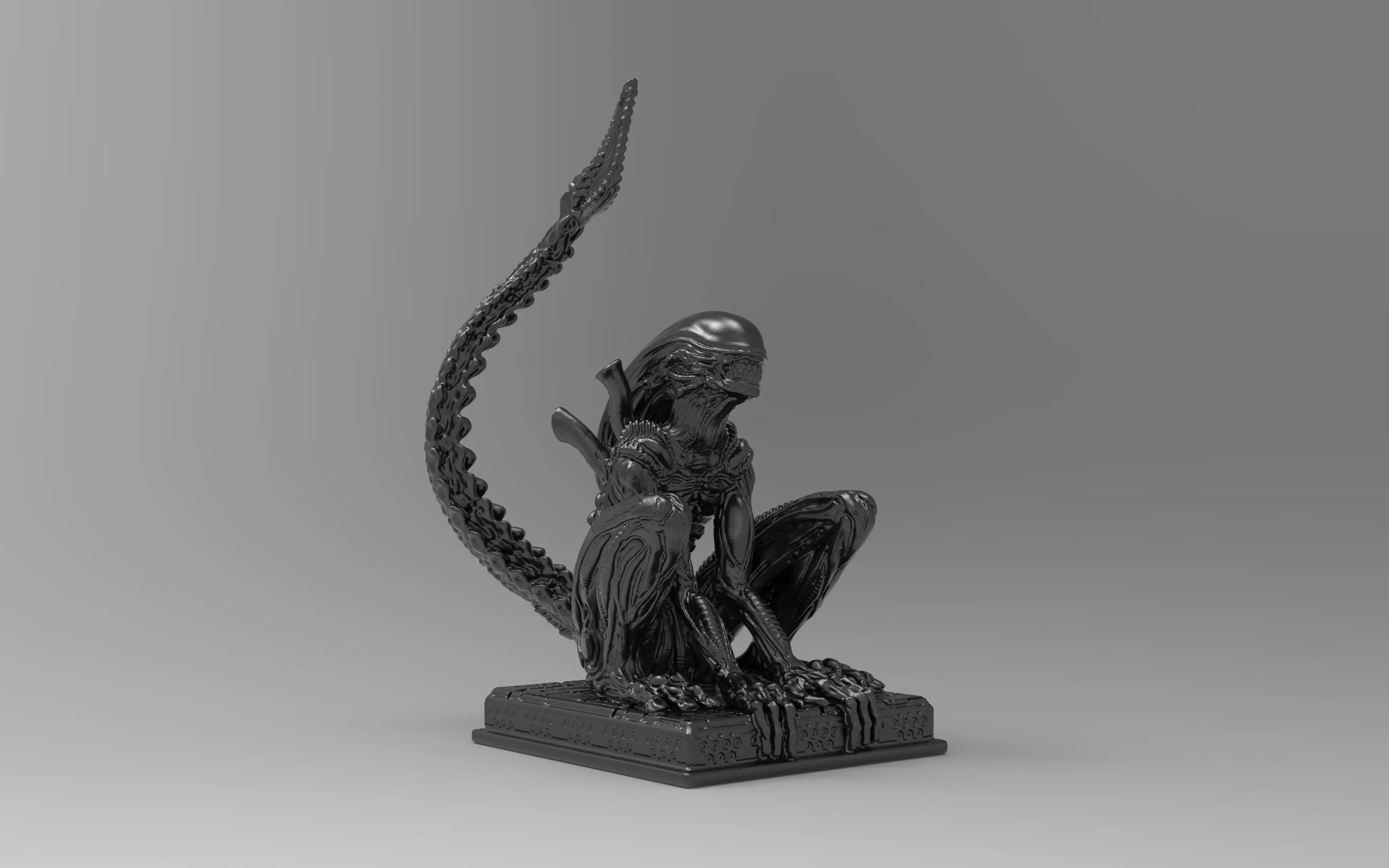 Xenomorph Observer Sculpture 3D print model_2