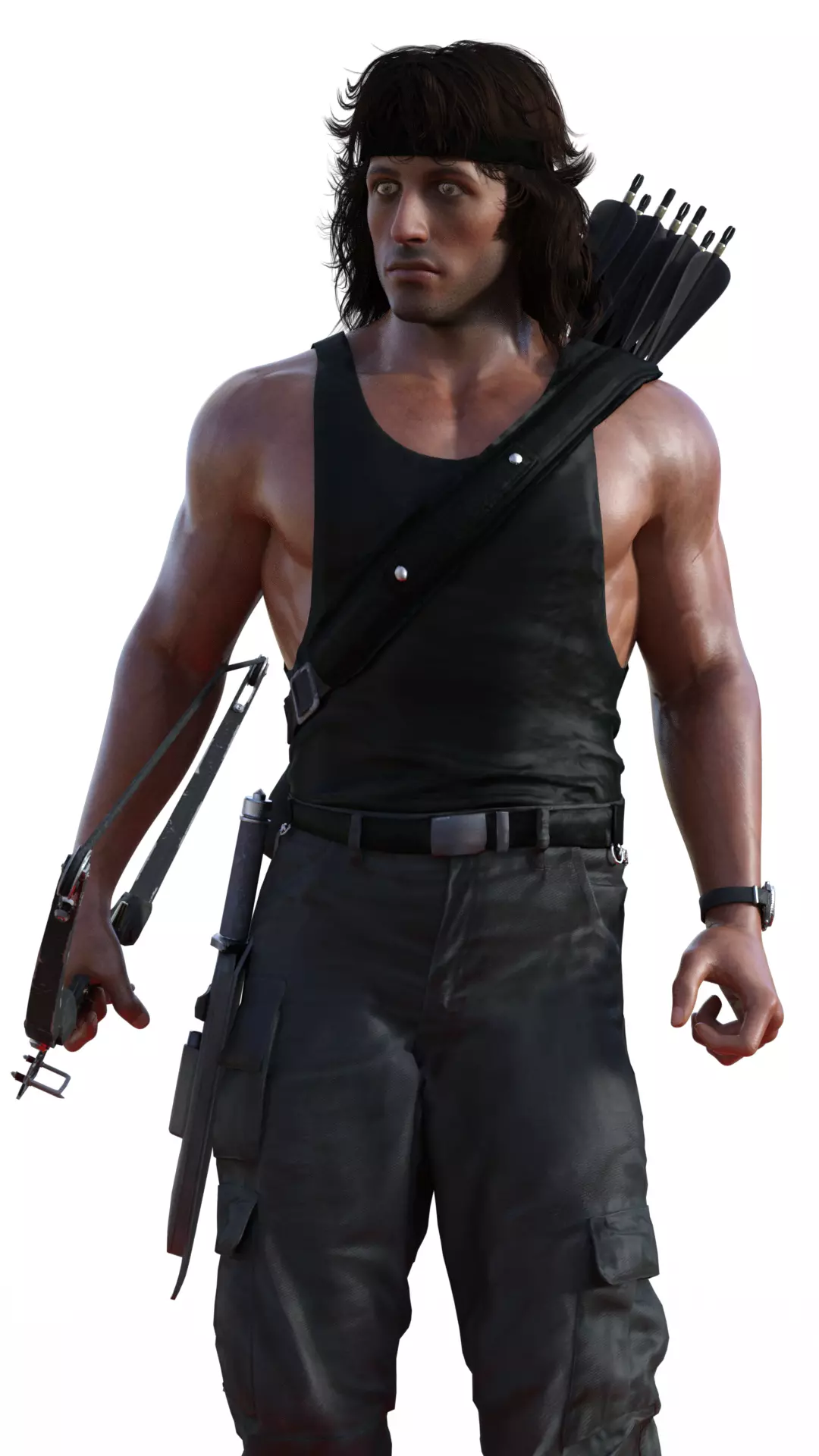 John Rambo The Veteran the Bow and the Survival Blade 3D print model_6