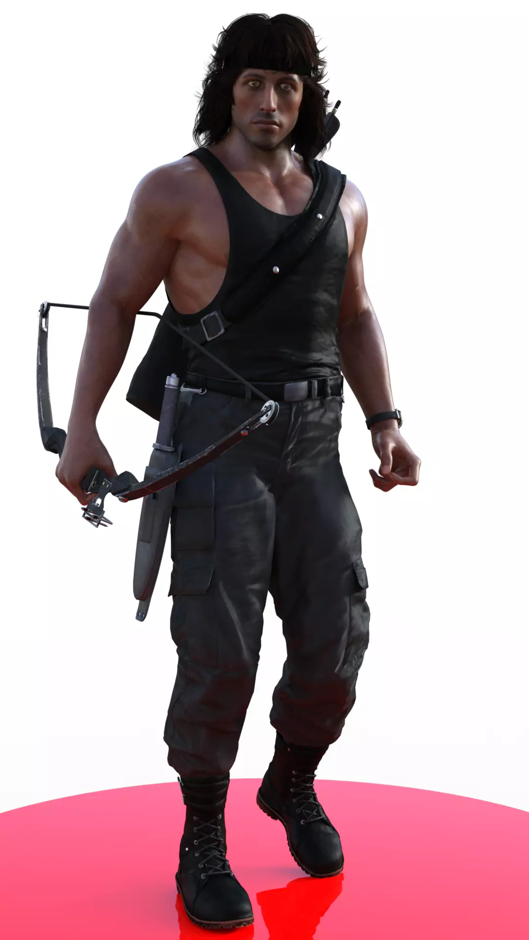 John Rambo The Veteran the Bow and the Survival Blade 3D print model_5
