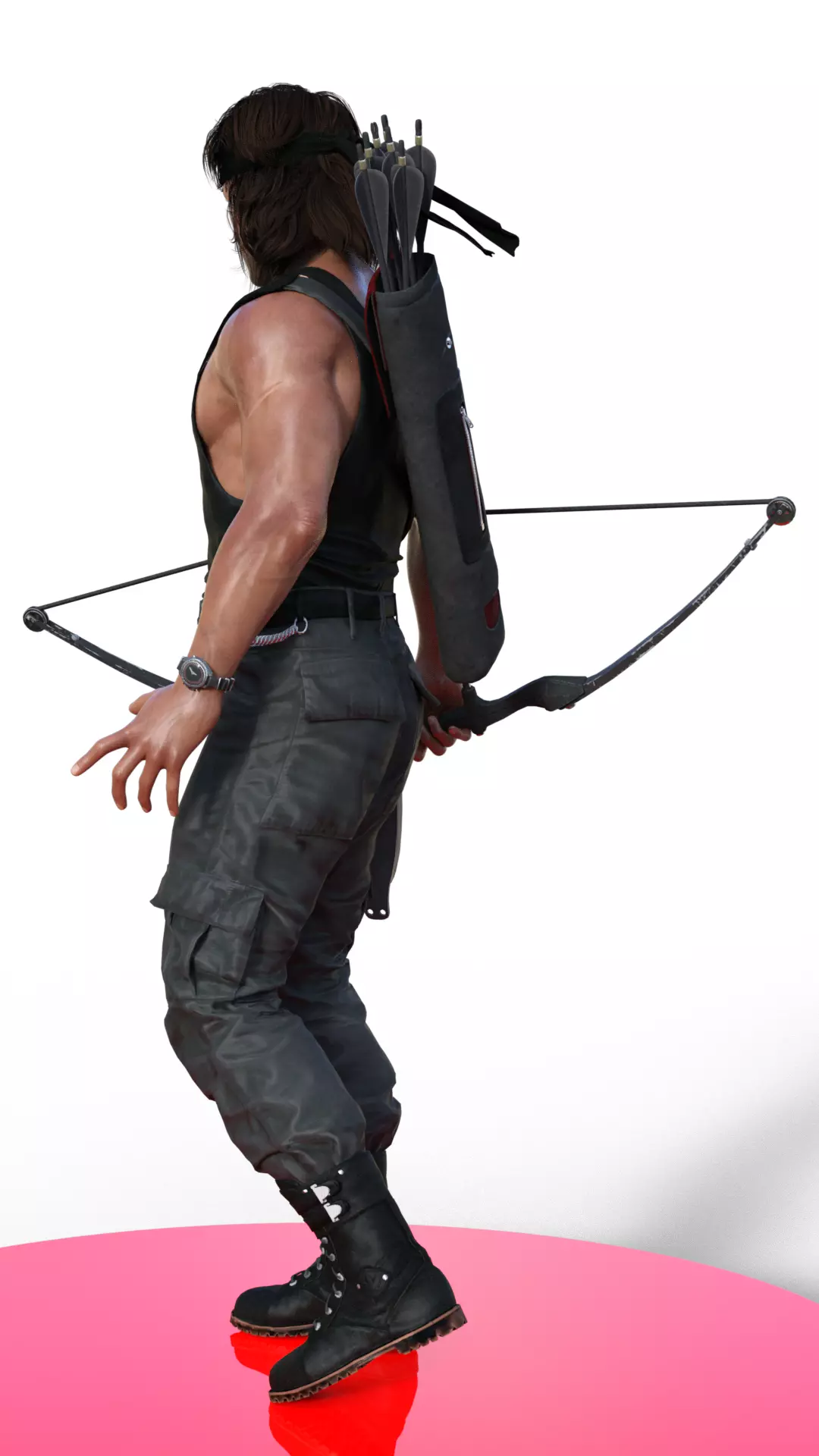 John Rambo The Veteran the Bow and the Survival Blade 3D print model_3