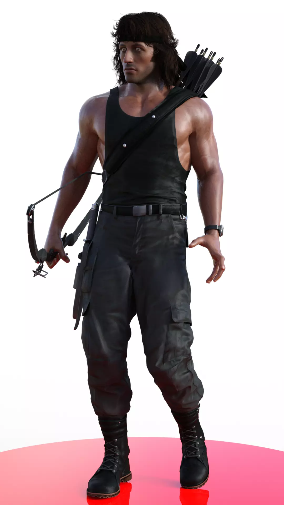 John Rambo The Veteran the Bow and the Survival Blade 3D print model_2