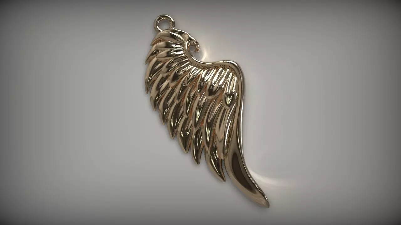 Necklace Angel Wing 3D print model_1