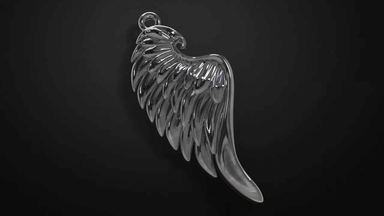 Necklace Angel Wing 3D print model_9
