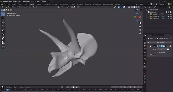 triceratops head realistic