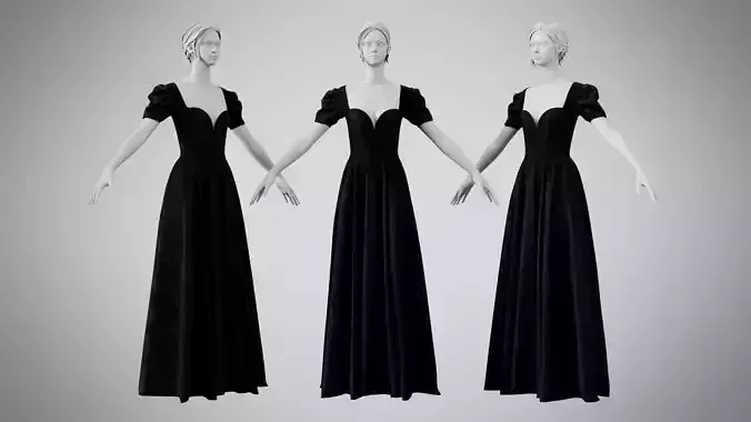 Dress 07 Black Velvet