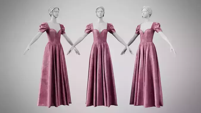 Dress 07 Dusty Rose Velvet