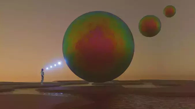 Sci-Fi Surreal Sunset 3D model Sci-Fi Surreal Sunset 3D model