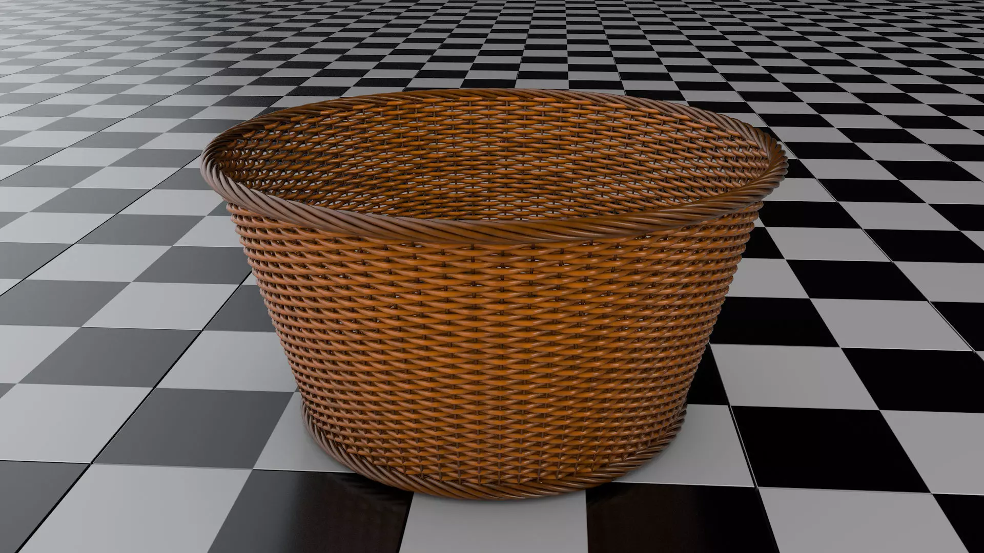 Wicker Basket 3D model_0