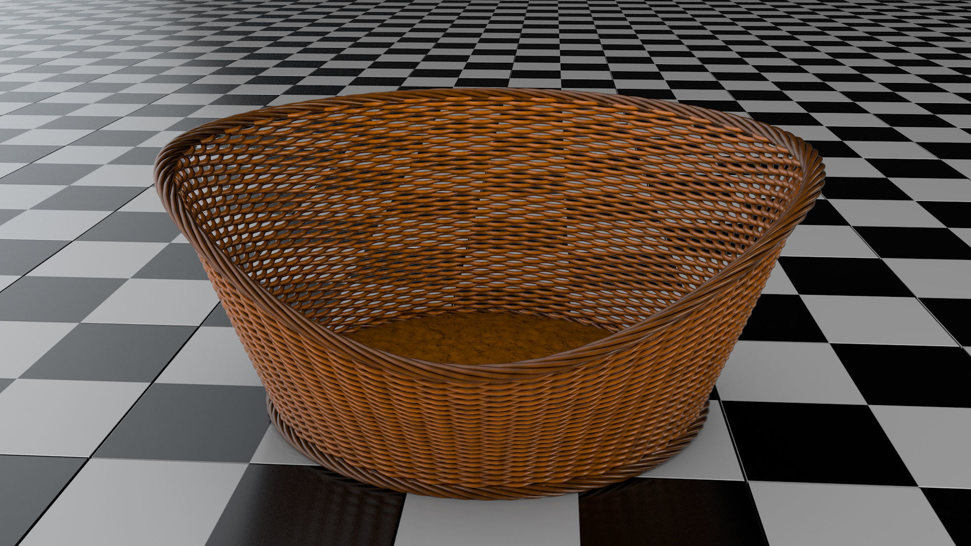 Wicker Basket 3D model_1