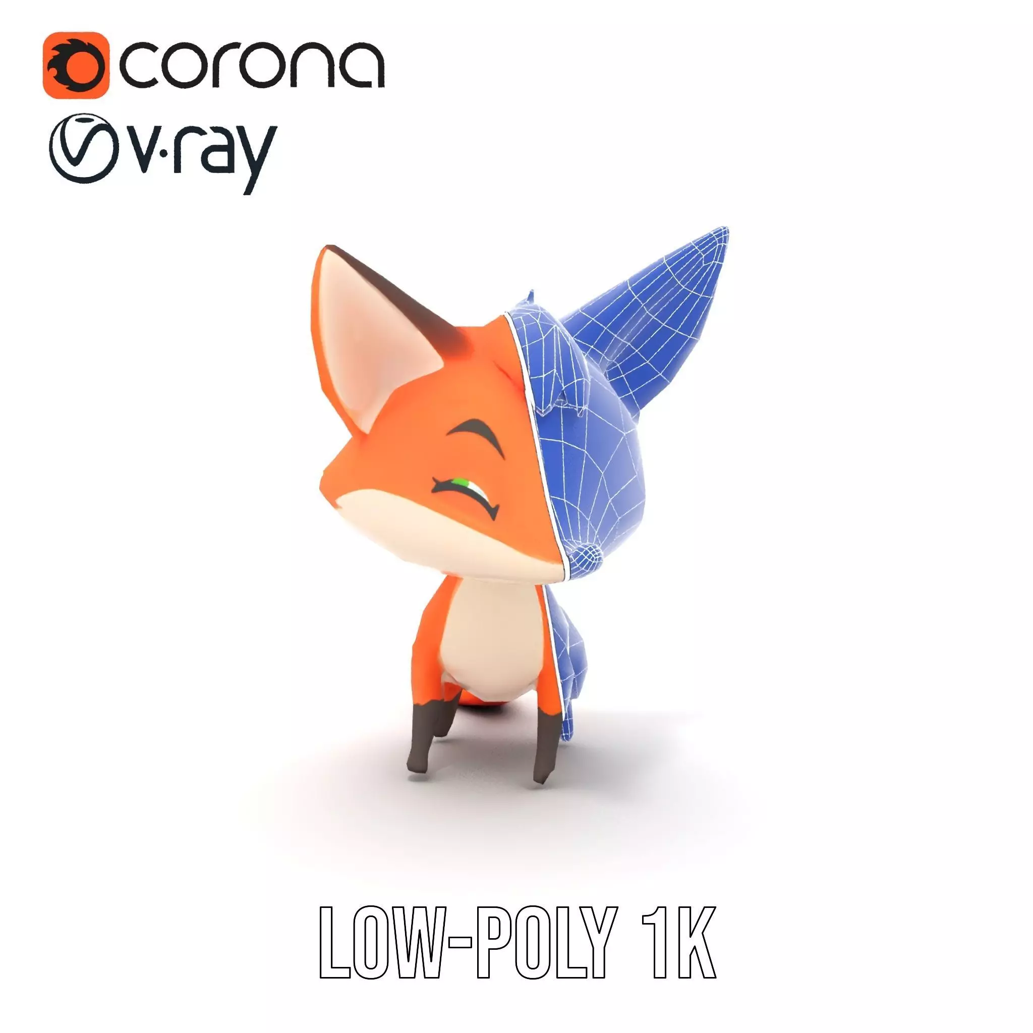 Charming Fox Cartoon model pack Low-poly 3D model_16