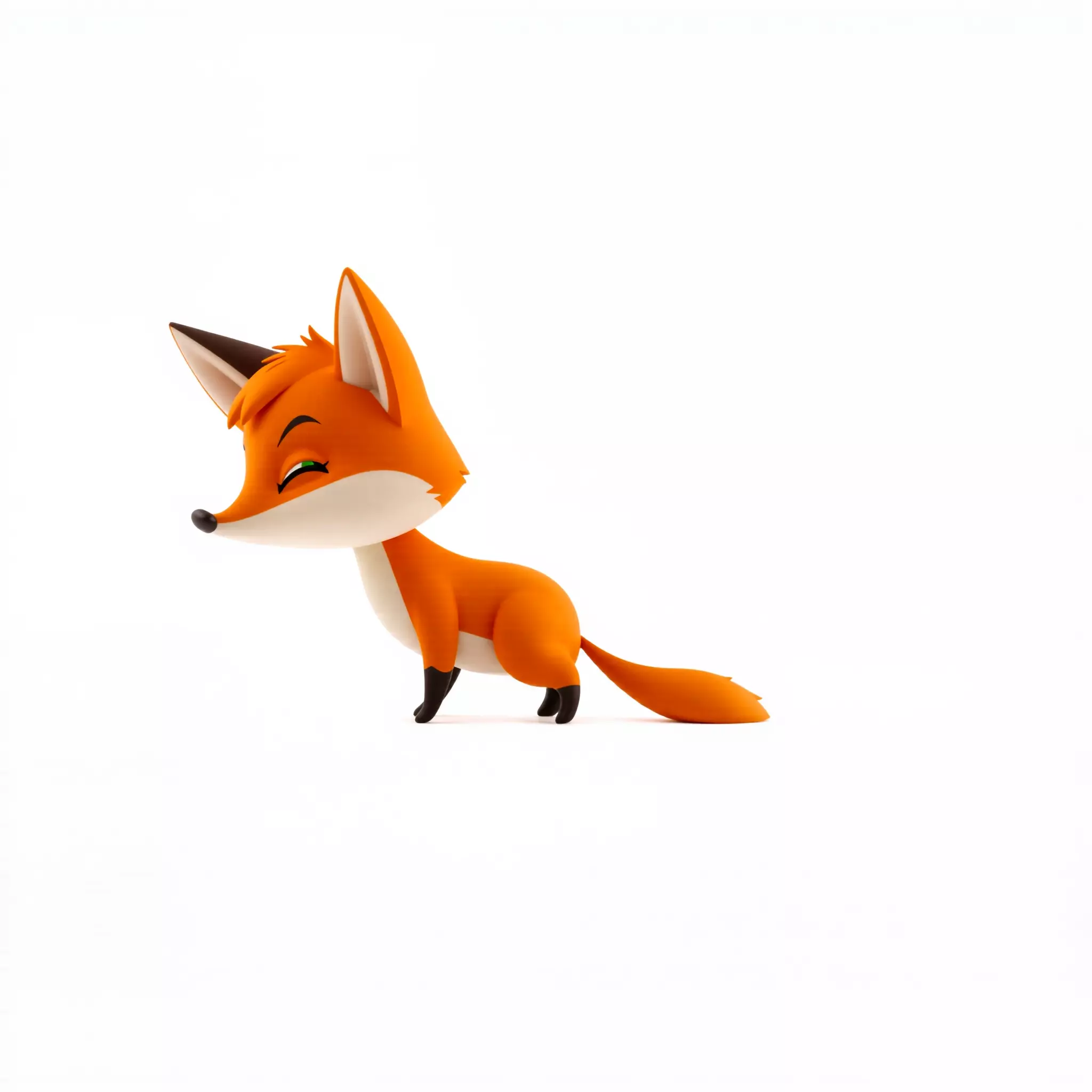 Charming Fox Cartoon model pack Low-poly 3D model_2