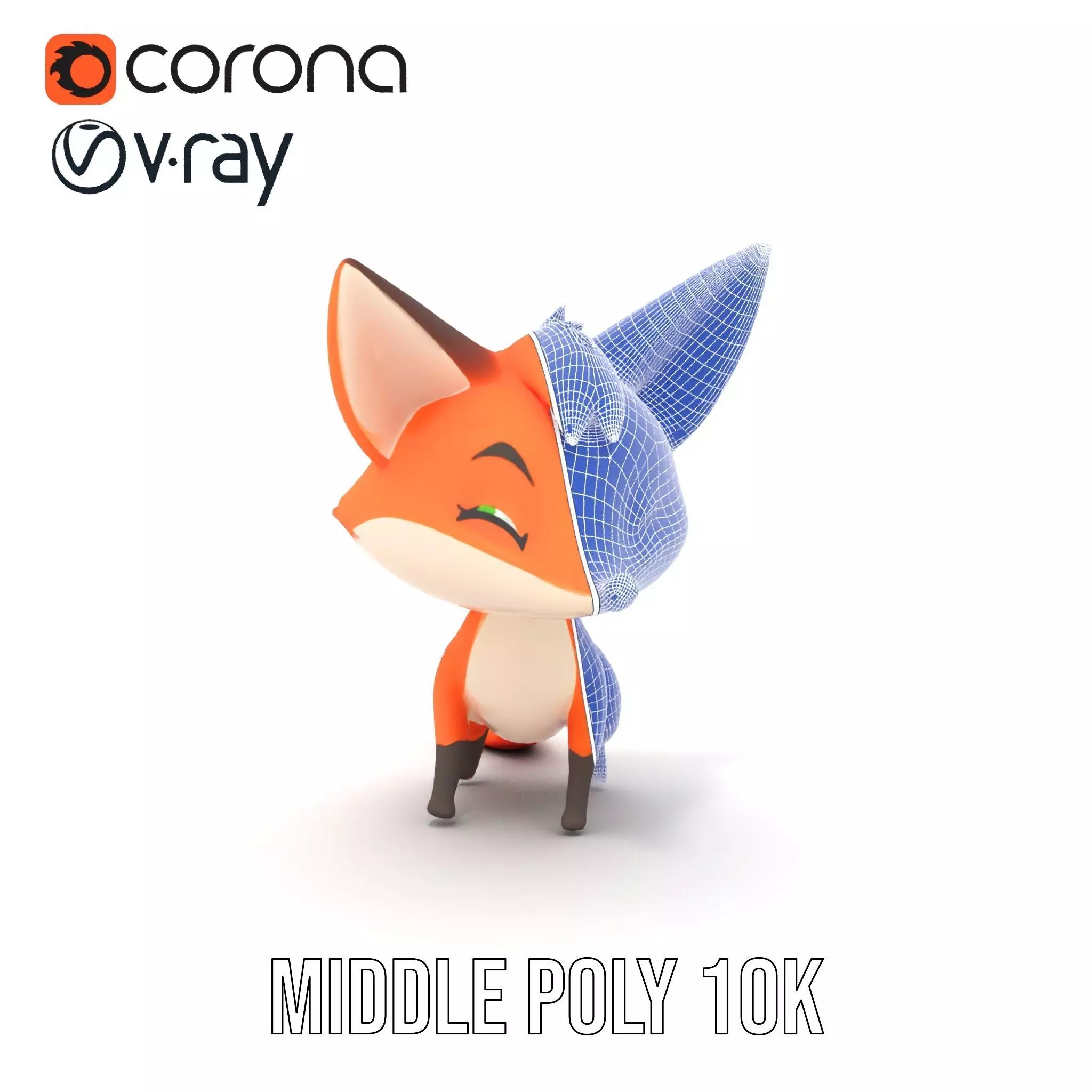 Charming Fox Cartoon model pack Low-poly 3D model_30