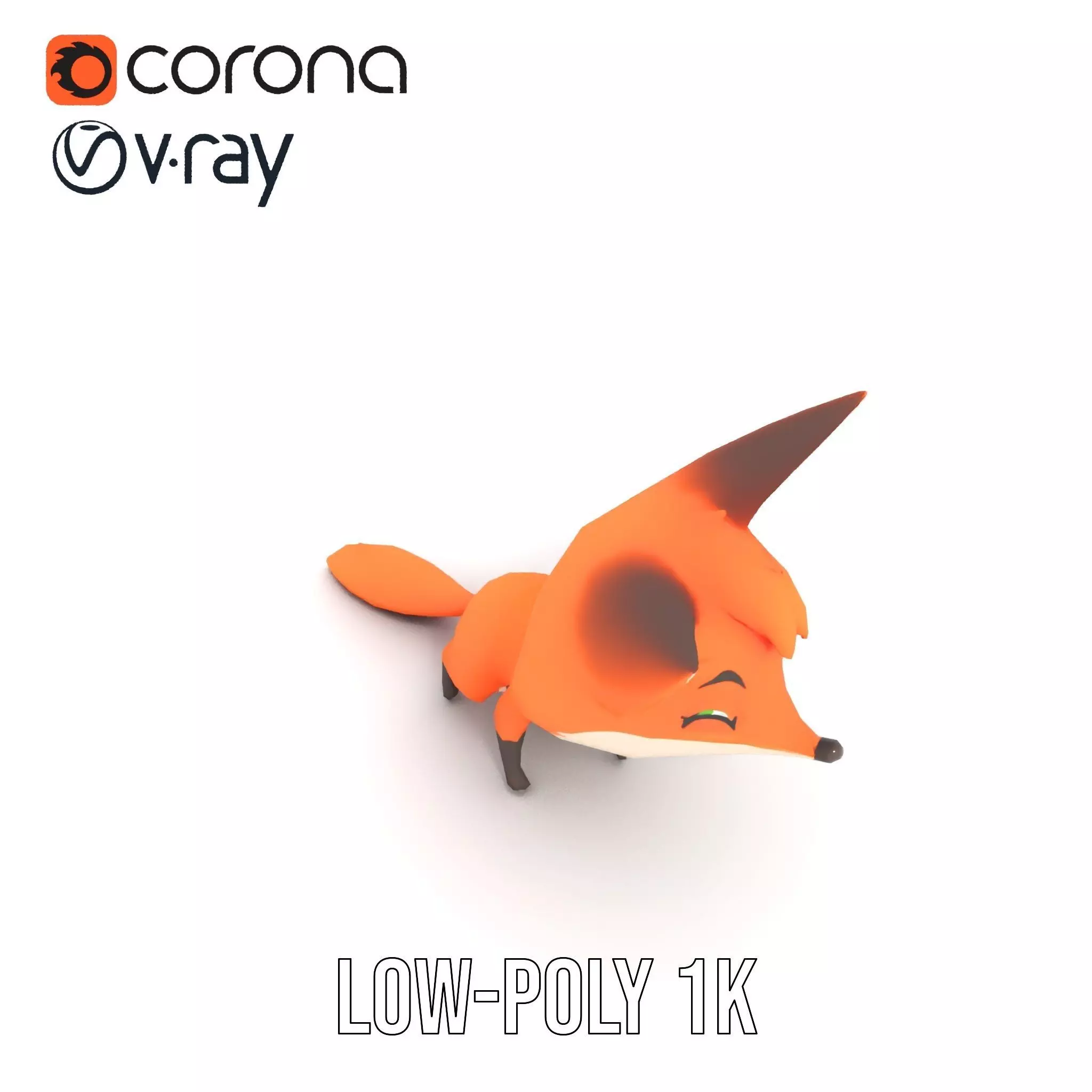 Charming Fox Cartoon model pack Low-poly 3D model_19
