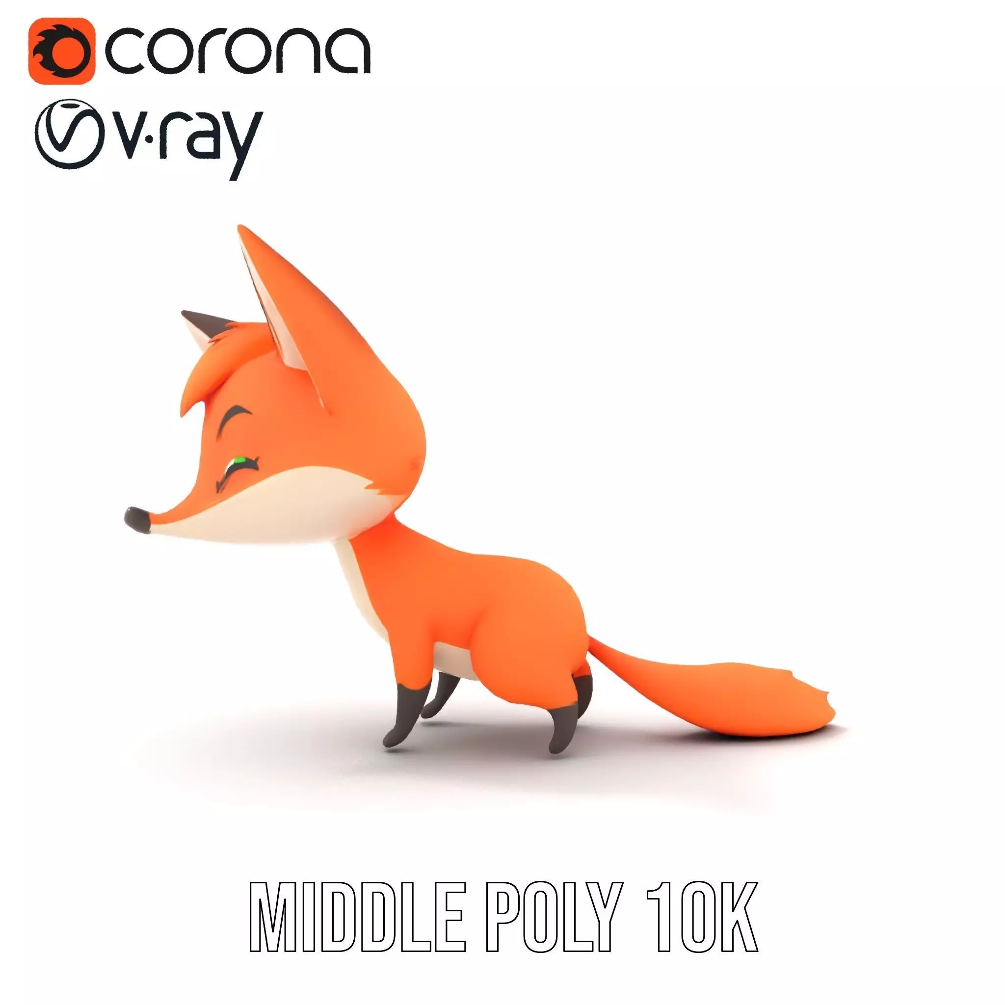 Charming Fox Cartoon model pack Low-poly 3D model_5
