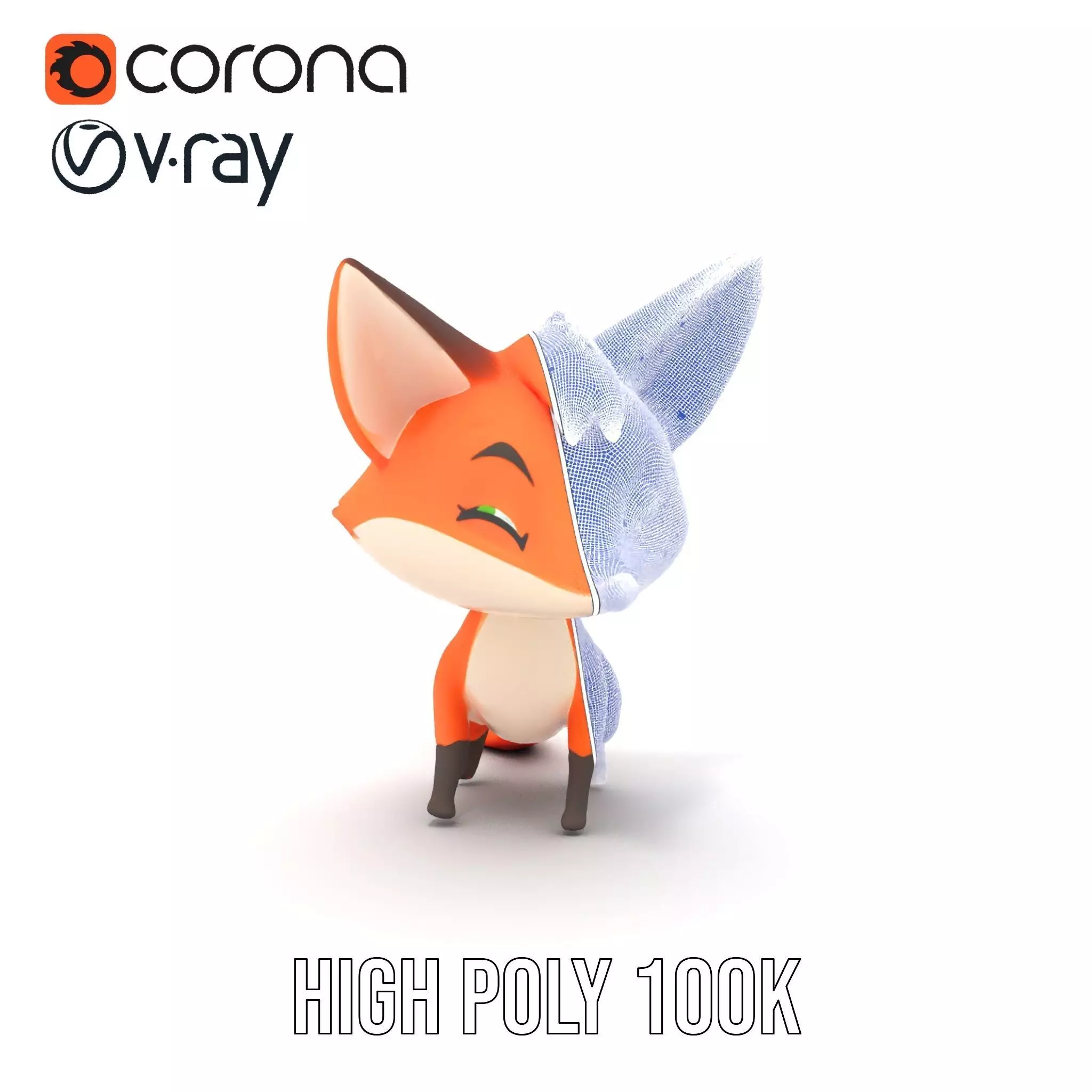 Charming Fox Cartoon model pack Low-poly 3D model_34