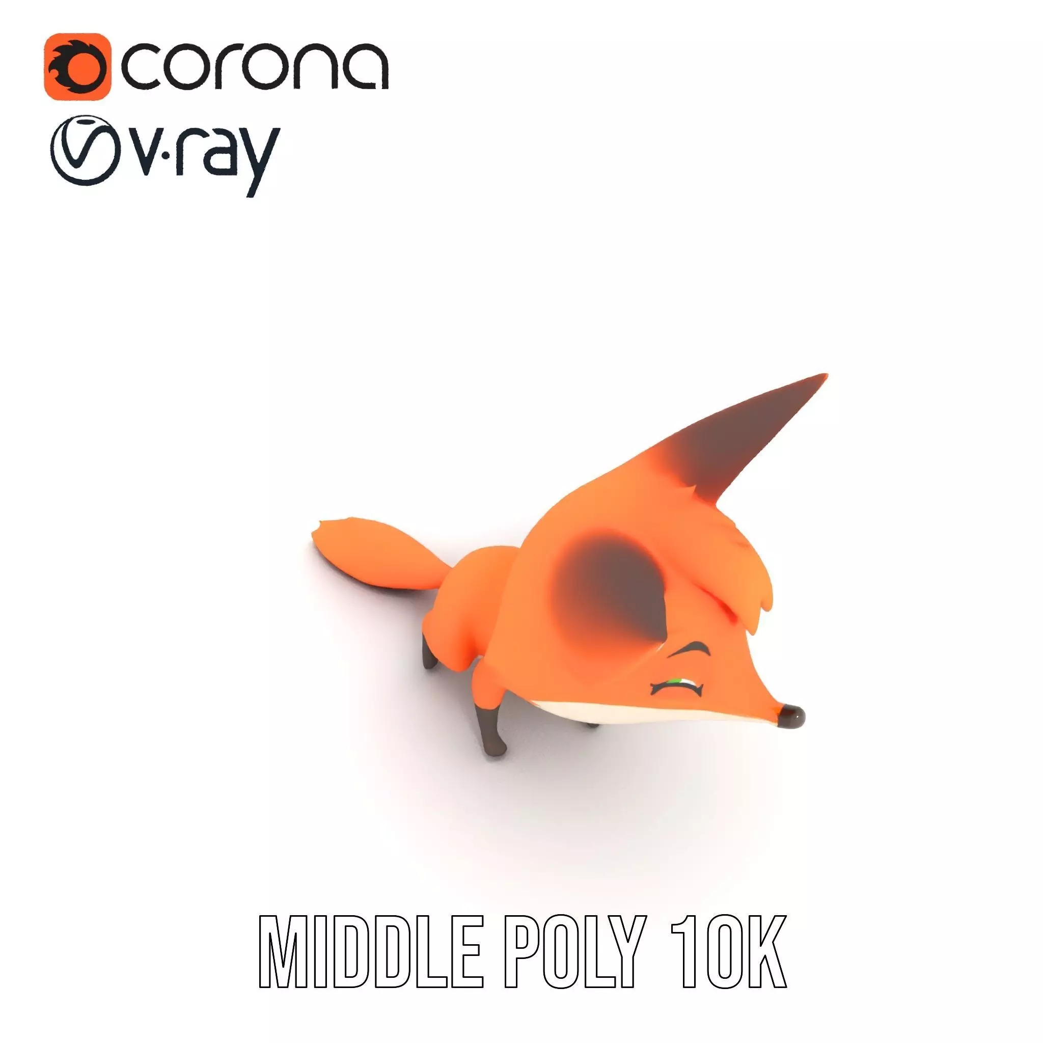 Charming Fox Cartoon model pack Low-poly 3D model_15
