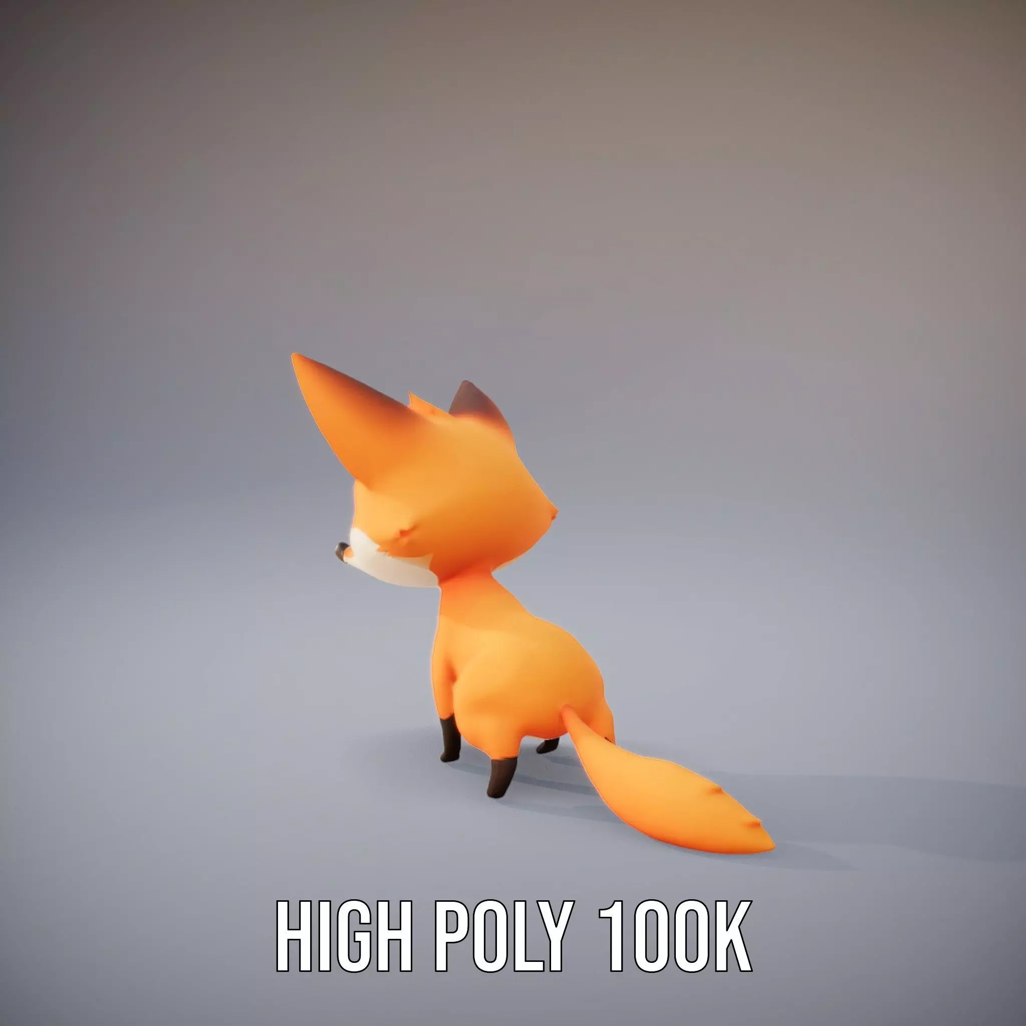 Charming Fox Cartoon model pack Low-poly 3D model_8