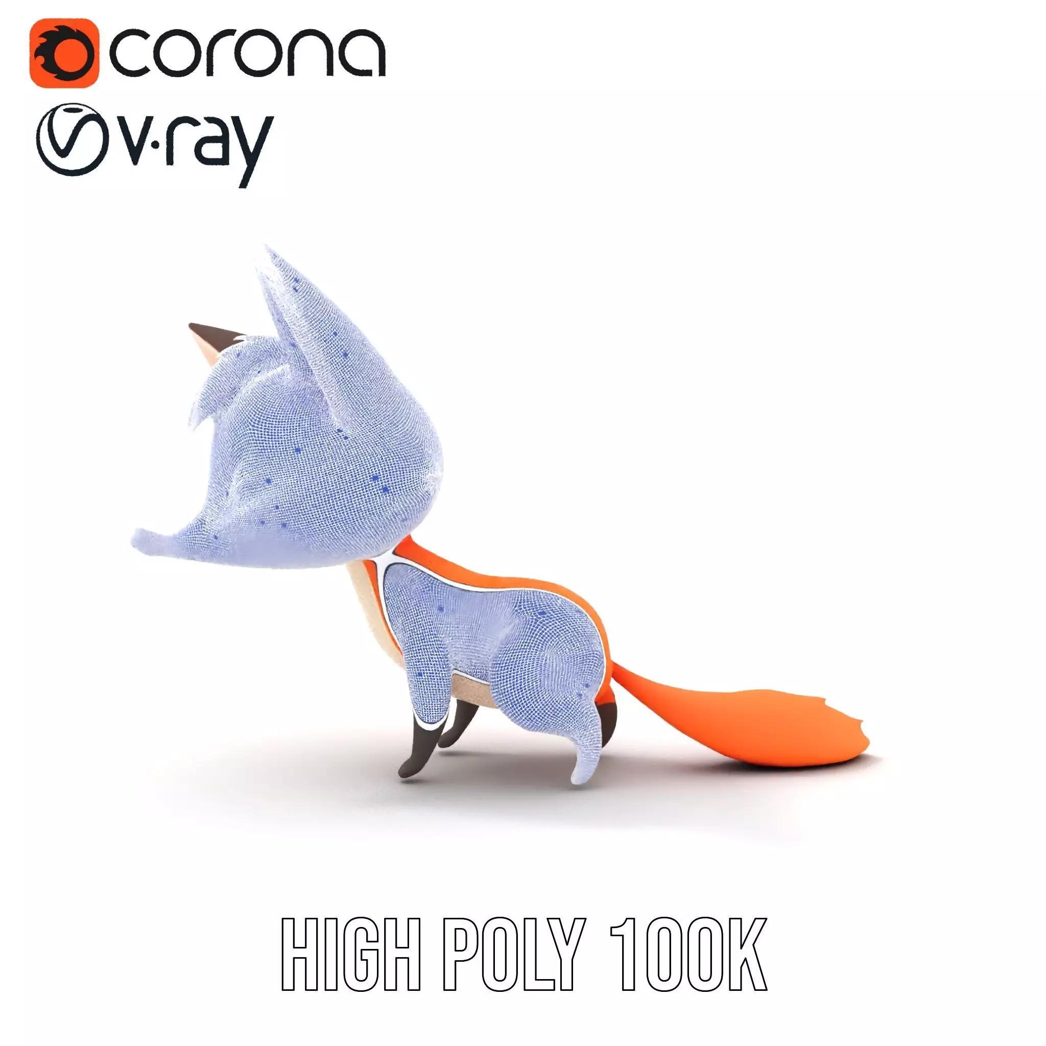 Charming Fox Cartoon model pack Low-poly 3D model_26