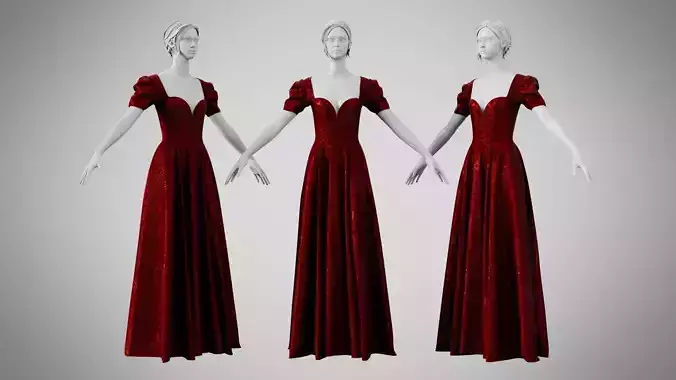 Dress 07 Burgundy Velvet With Design