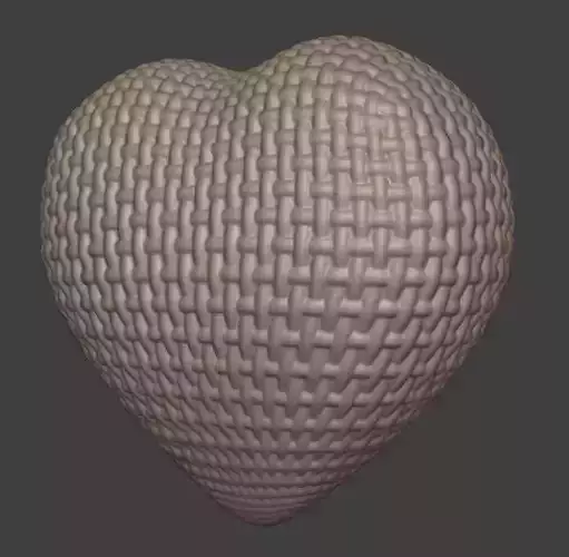Knitted Texture Heart  3D Printable Model
