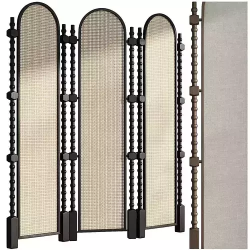 Screens with rattan and fabric