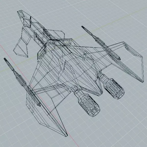 Space dragon lowpoly spaceship Low-poly 3D model_8