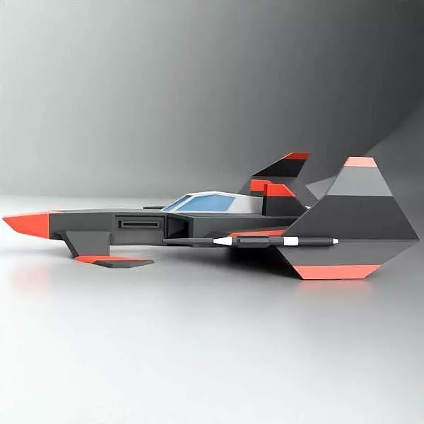 Space dragon lowpoly spaceship Low-poly 3D model_3