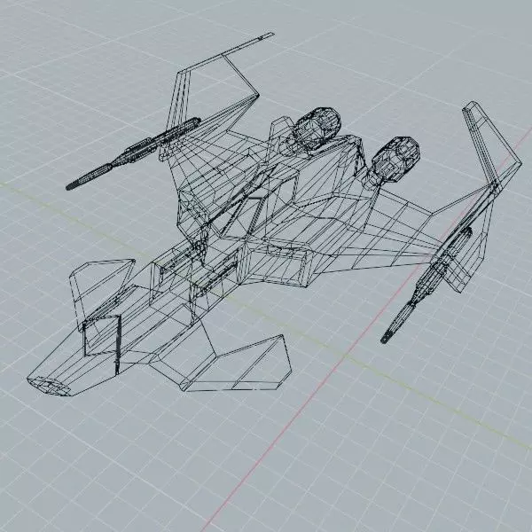 Space dragon lowpoly spaceship Low-poly 3D model_7