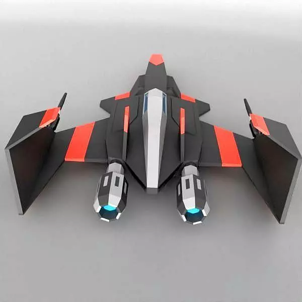 Space dragon lowpoly spaceship Low-poly 3D model_5