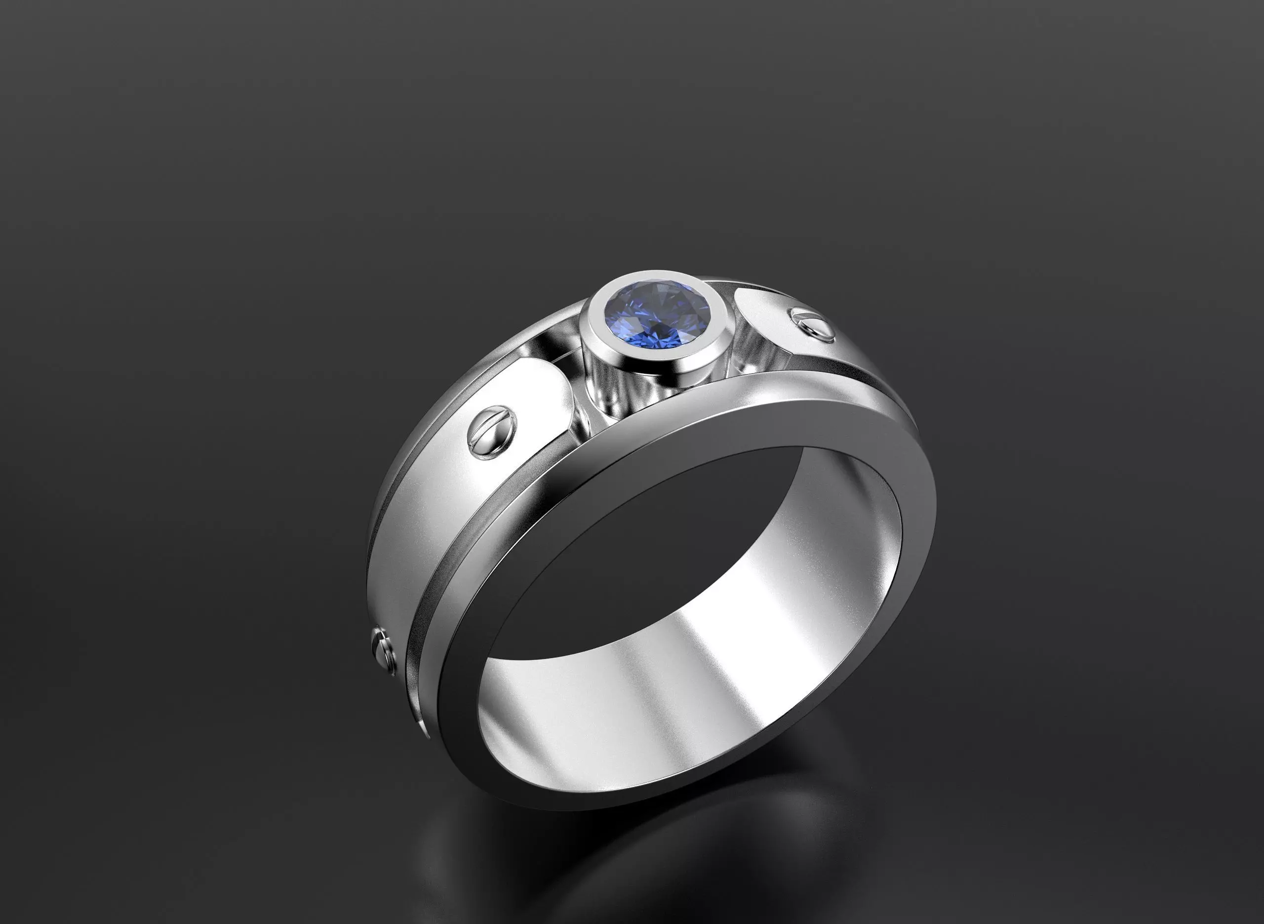 Ring with bolts  3D print model_3