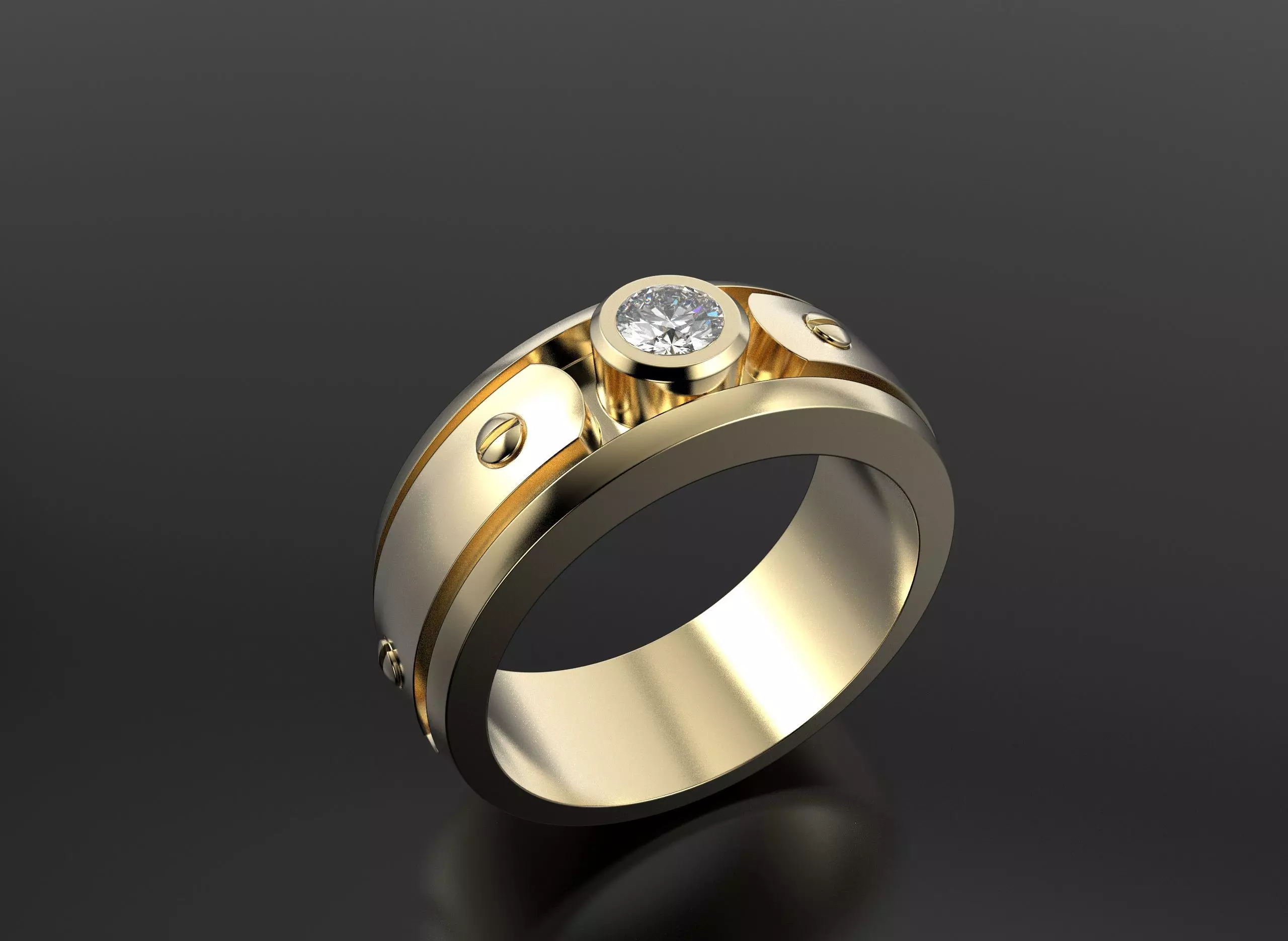 Ring with bolts  3D print model_0