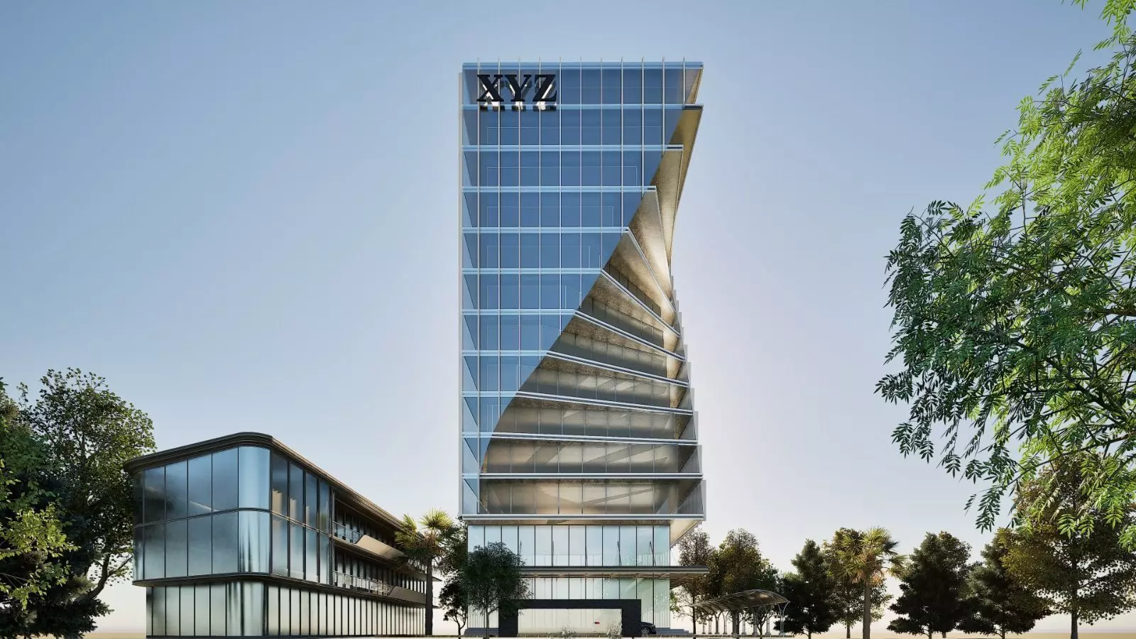 Modern Commercial High-Rise 3D Model Low-poly 3D model_5