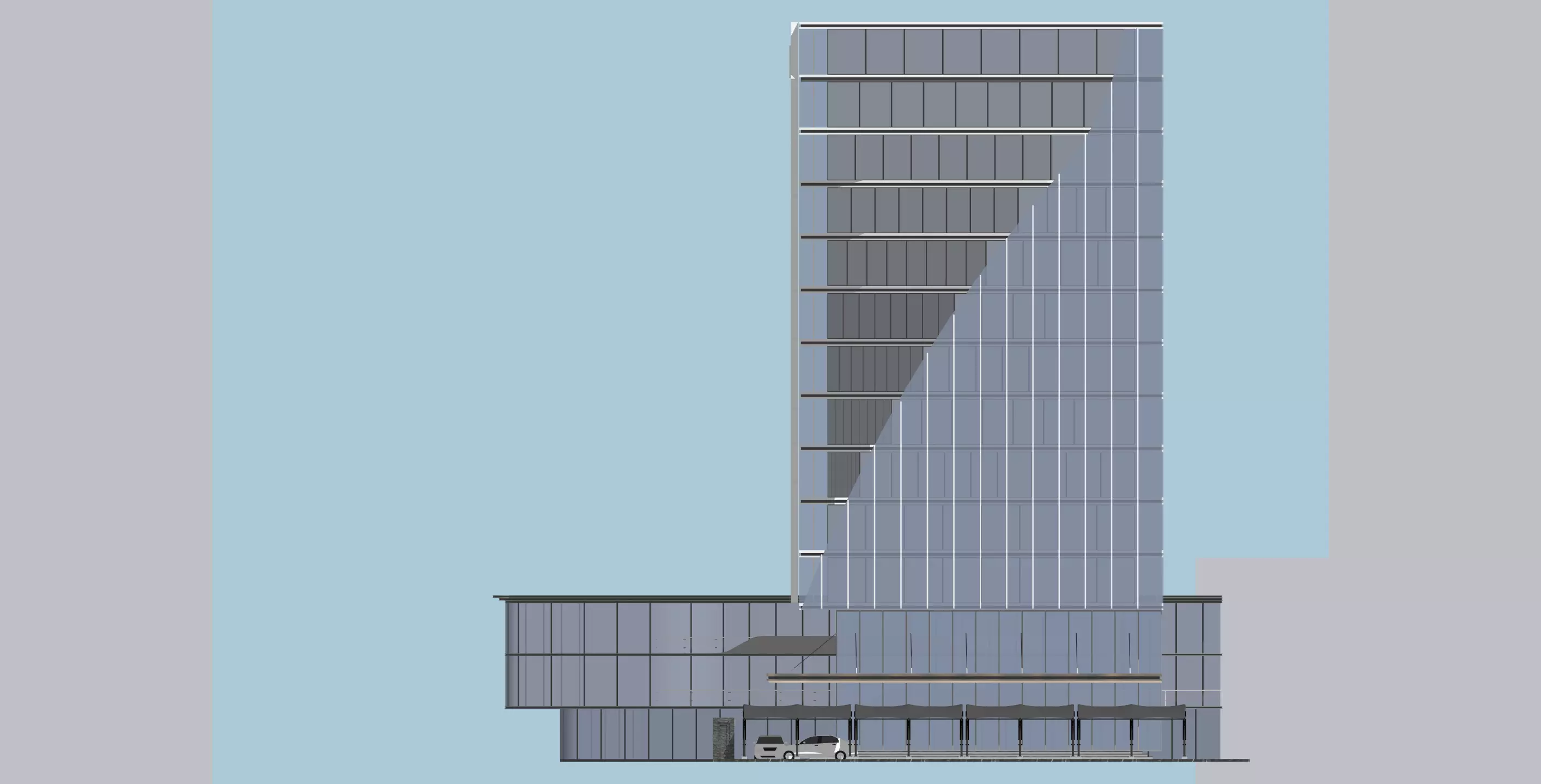 Modern Commercial High-Rise 3D Model Low-poly 3D model_13