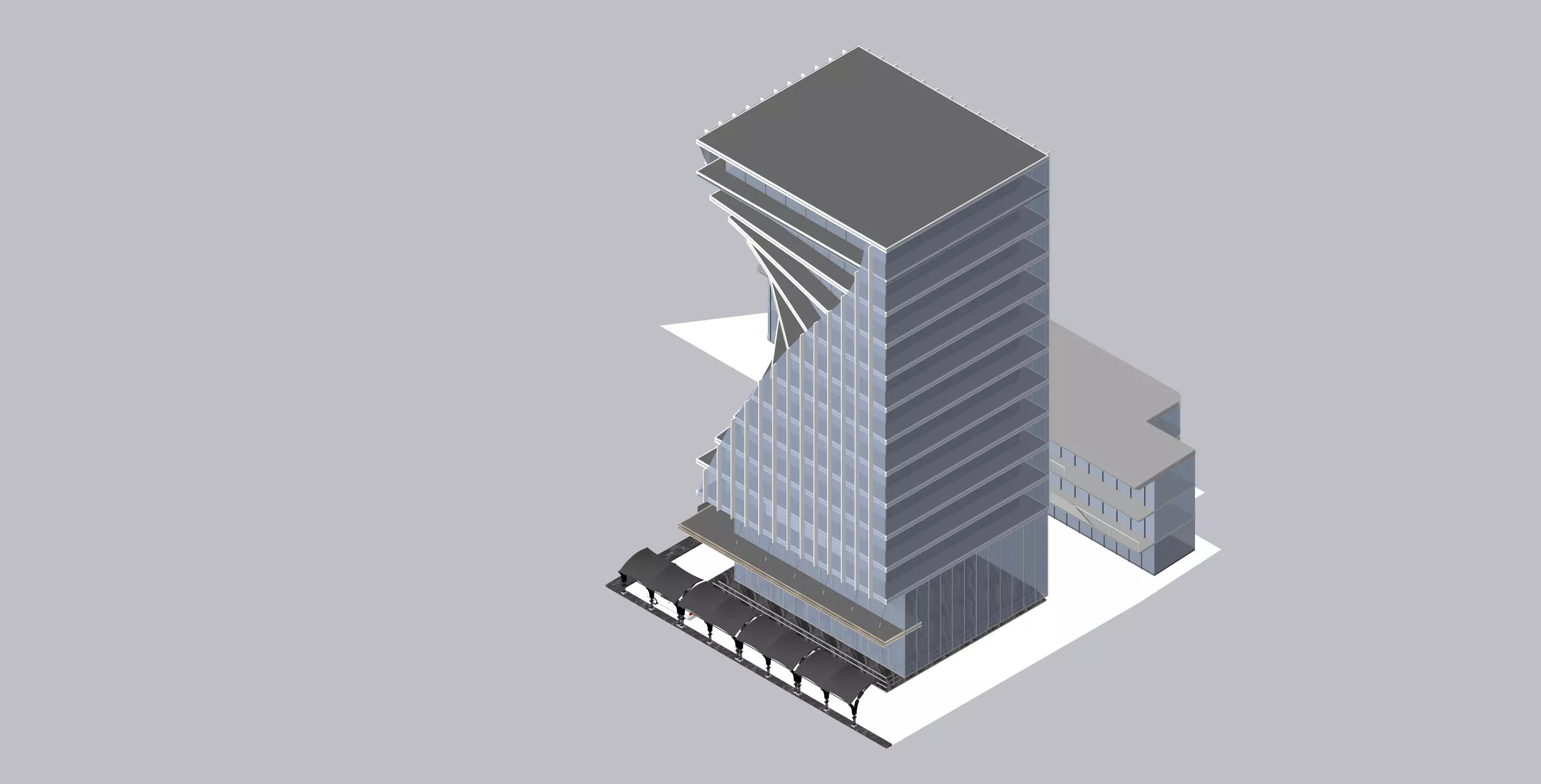 Modern Commercial High-Rise 3D Model Low-poly 3D model_3