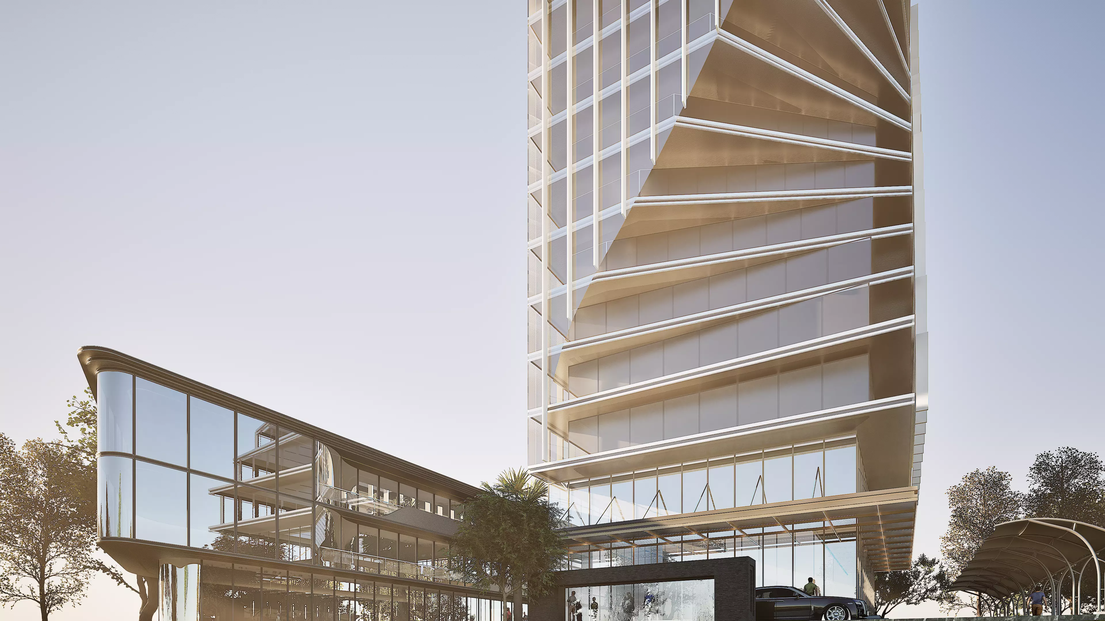 Modern Commercial High-Rise 3D Model Low-poly 3D model_19