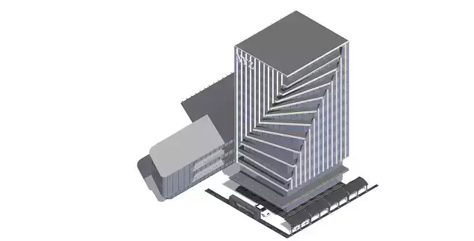 Modern Commercial High-Rise 3D Model