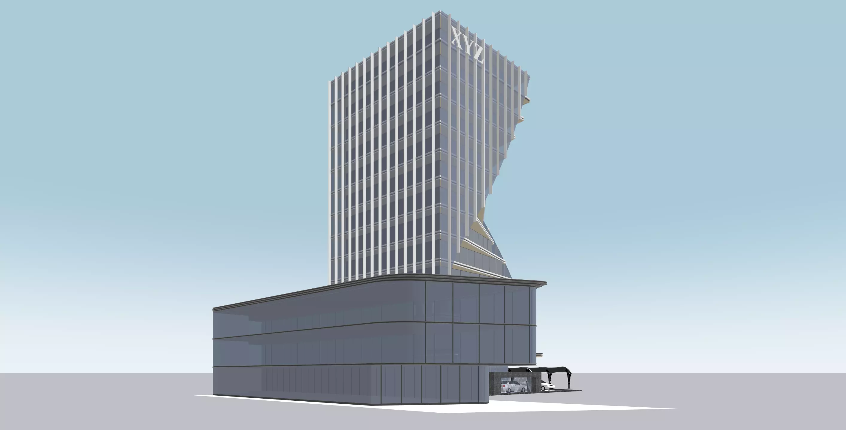 Modern Commercial High-Rise 3D Model Low-poly 3D model_8