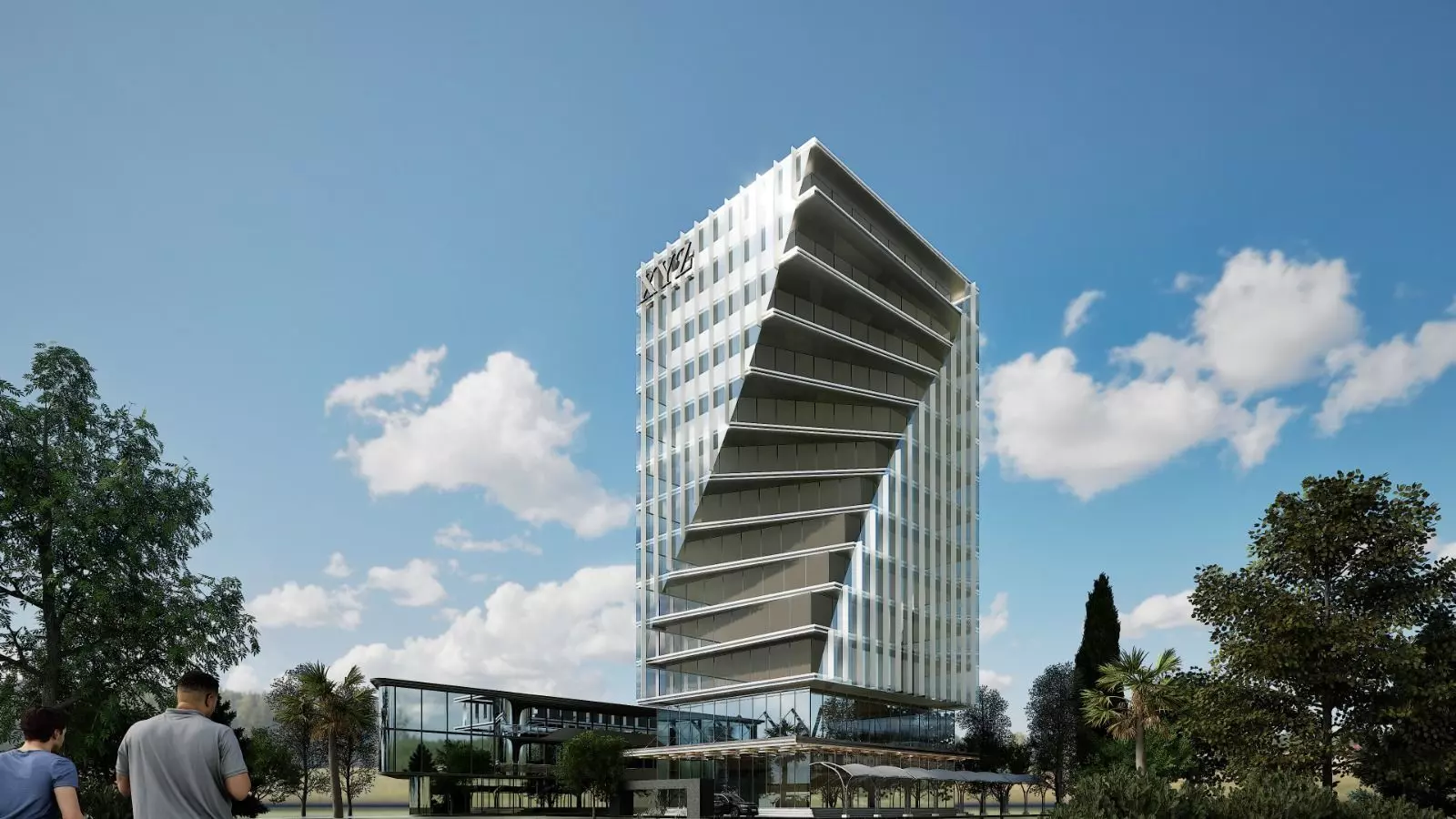 Modern Commercial High-Rise 3D Model Low-poly 3D model_7