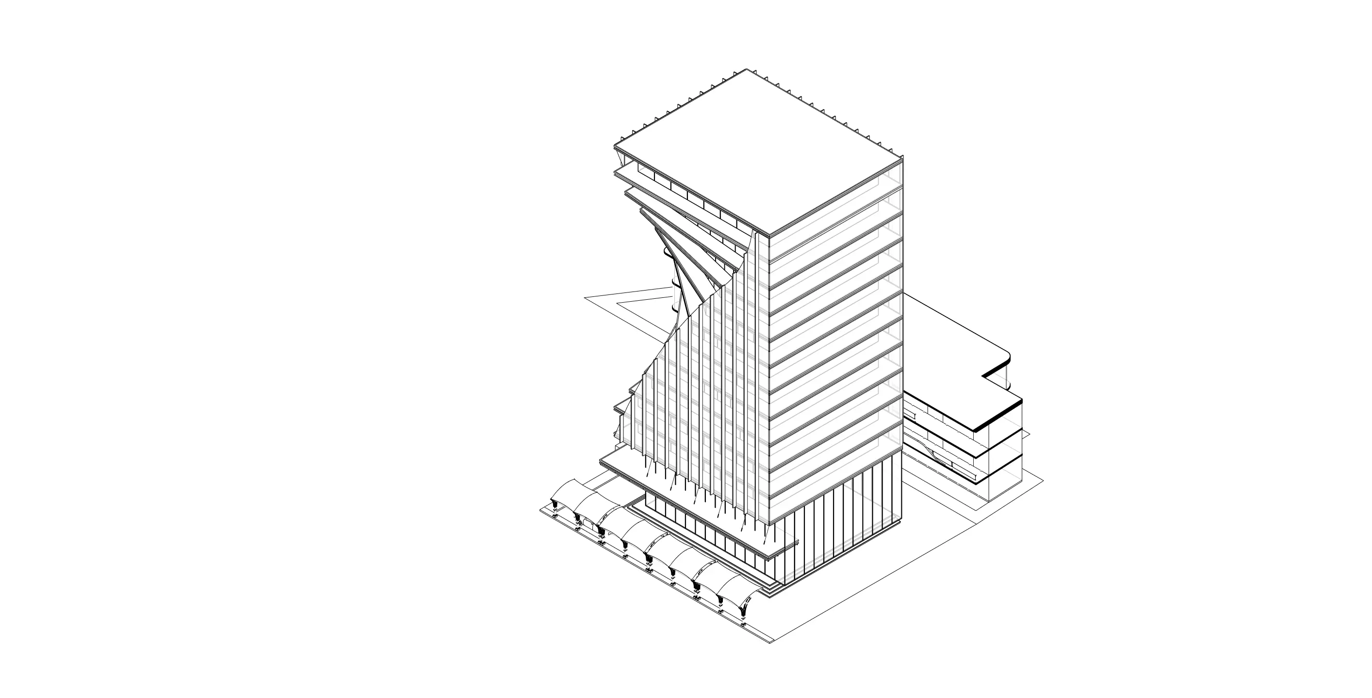 Modern Commercial High-Rise 3D Model Low-poly 3D model_15