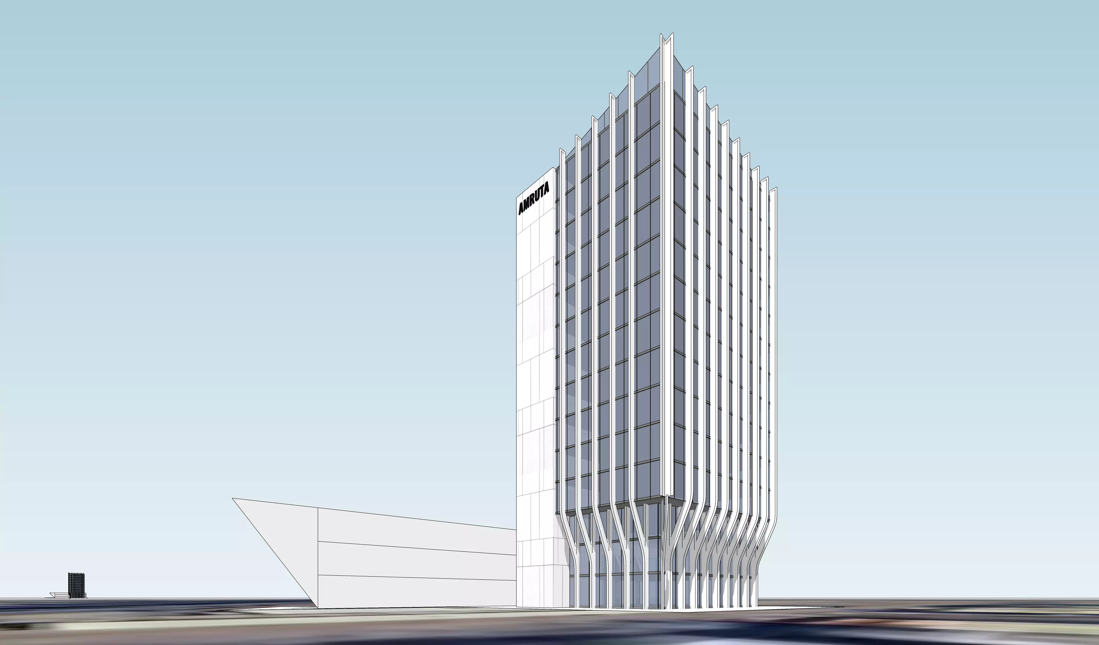 Modern Commercial High-Rise 3D Model Low-poly 3D model_20