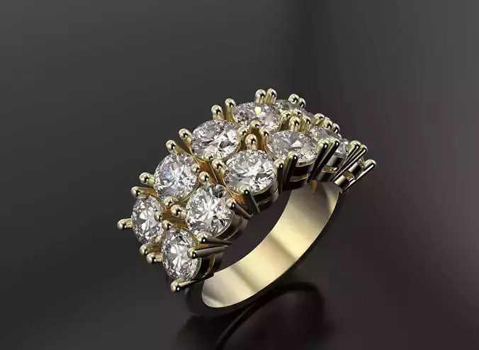 Ring with many stones for women