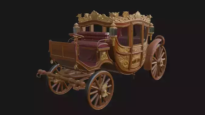Royal Baroque Carriage 3D Model