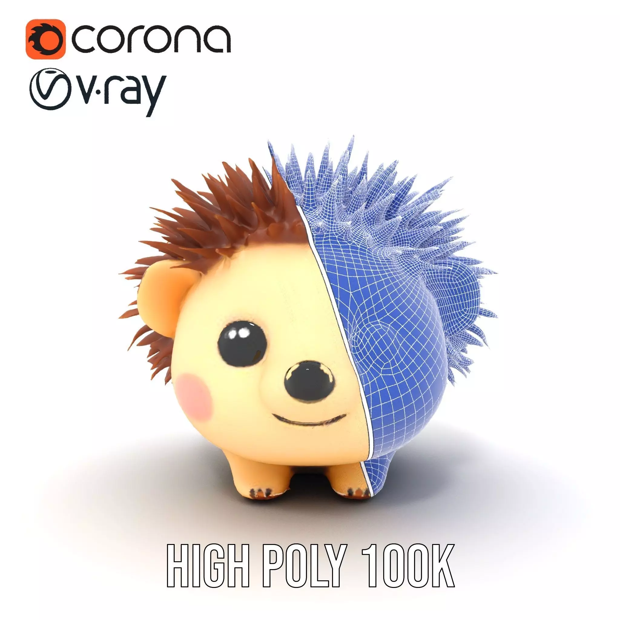 Cute Hedgehog Character model pack Low-poly 3D model_34