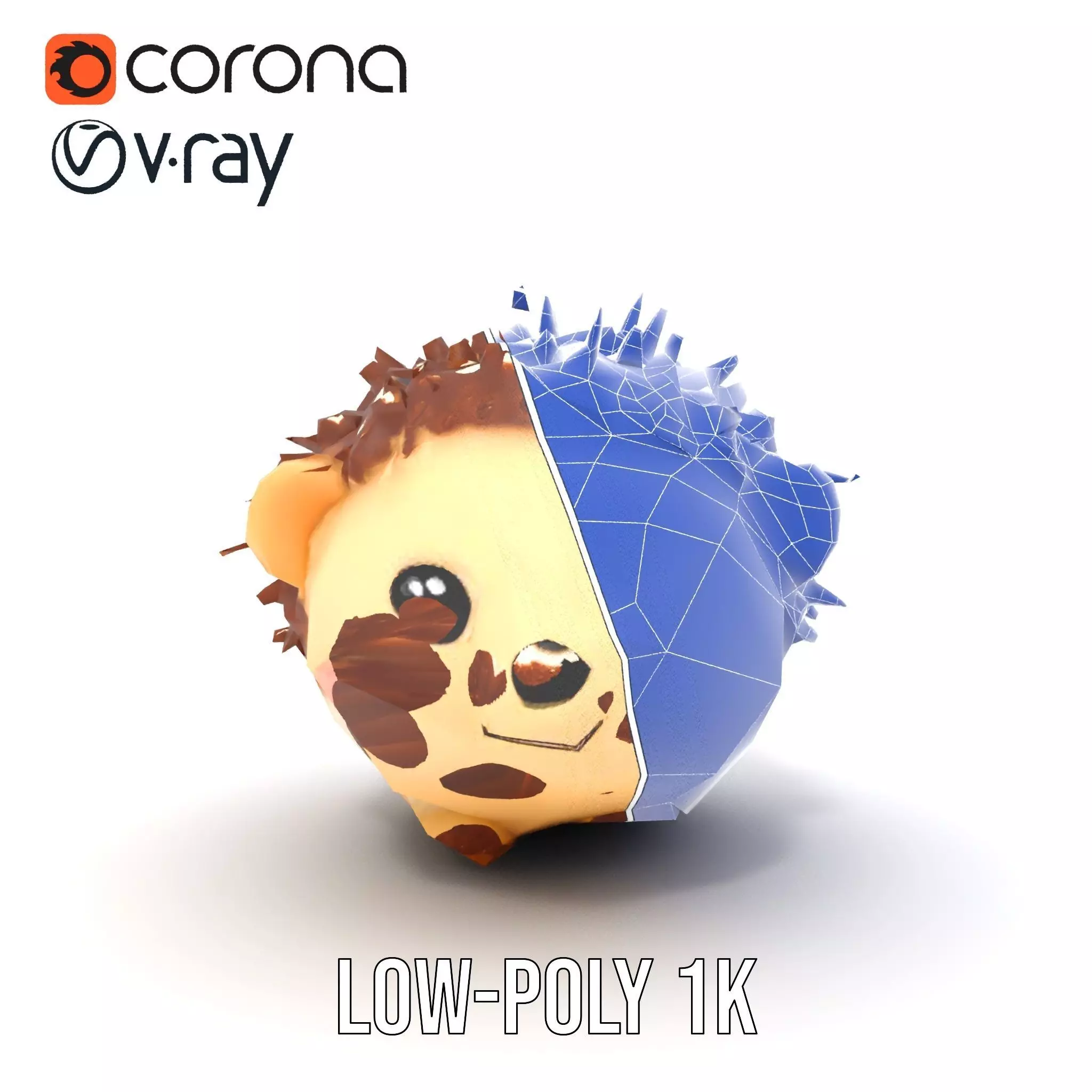 Cute Hedgehog Character model pack Low-poly 3D model_15