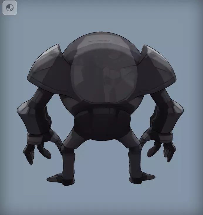 Mech Cyclops Golem Stylized One Eyed Robot Sentinel 3D model_8